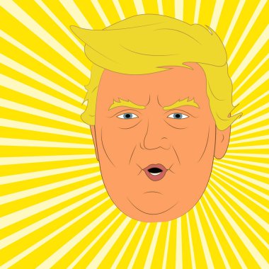Bizi Başkan Donald Trump yüz 3d çizim