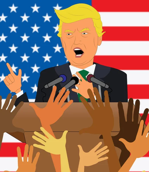 Donald Trump Talking With Crowd 3d Illustration — Stock Photo, Image