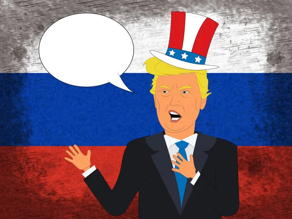 Donald Trump Rusia Bandera Discurso Burbuja Ilustración 3d — Foto de Stock