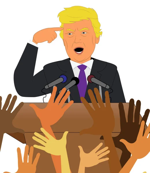 Smart Donald Trump Speech With Crowd 3d Illustration — Stock Photo, Image