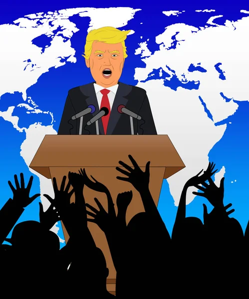 Donald Trump karta tal med publiken 3d Illustration — Stockfoto