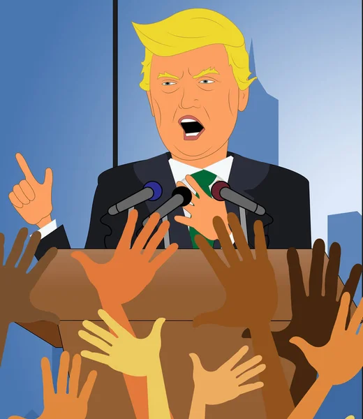 Donald Trump Talks With Crowd 3d Illustration — Stock Photo, Image