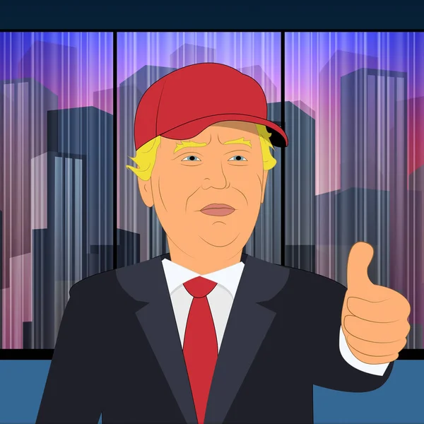 Donald Trump With Thumbs Up 3d Illustration — Stock Photo, Image