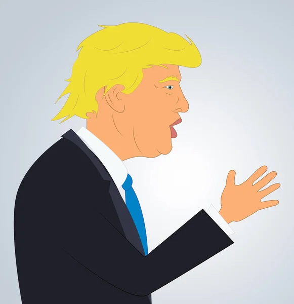 Widok z boku ilustracja prezydenta Stanów Zjednoczonych Trump 3d — Zdjęcie stockowe