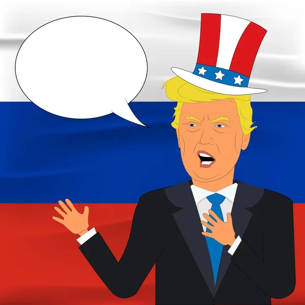 Donald Trump Ρωσία ομιλία και φούσκα 3d απεικόνιση — Φωτογραφία Αρχείου
