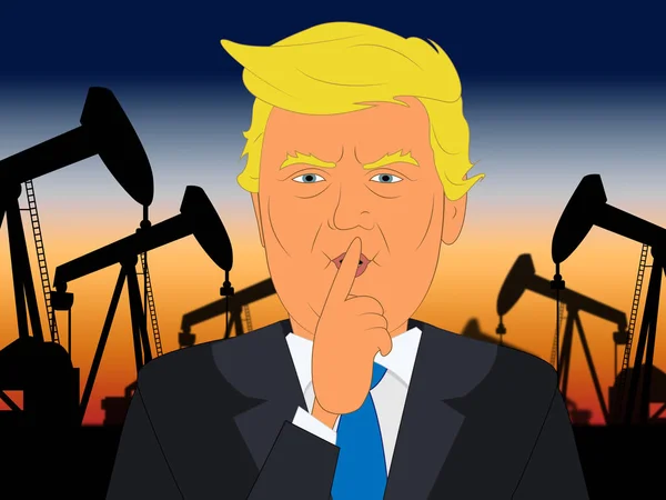 Donald Trump Speaking About Oil Industry 3d Illustration — Stock Photo, Image