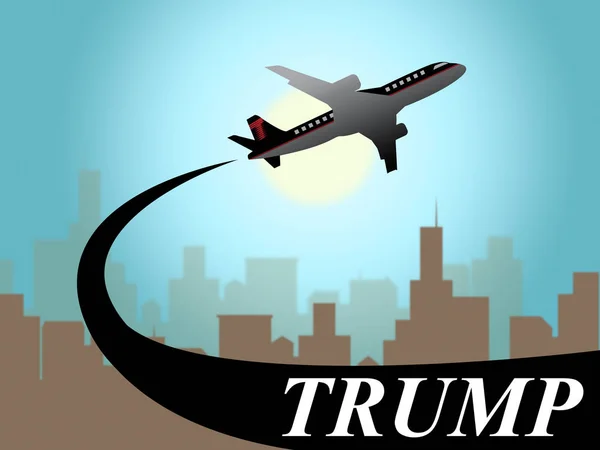 Donald Trump Flying Shows President 3d Illustration — Stock Photo, Image
