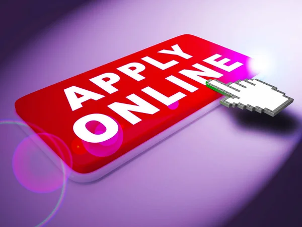 Aplicar on-line significa Internet Job 3D Rendering — Fotografia de Stock