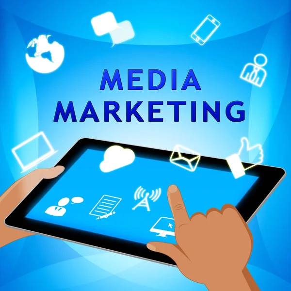 Media Marketing Rappresenta Notizie Tv 3d Illustrazione — Foto Stock