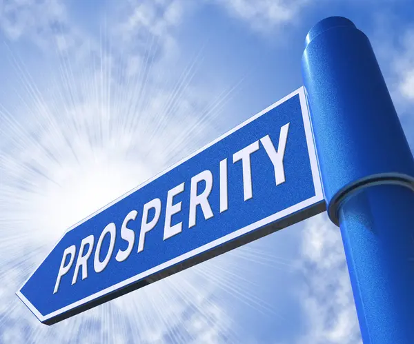 Prosperity Sign Meaning Investment Riches 3d Illustration — Stock Photo, Image