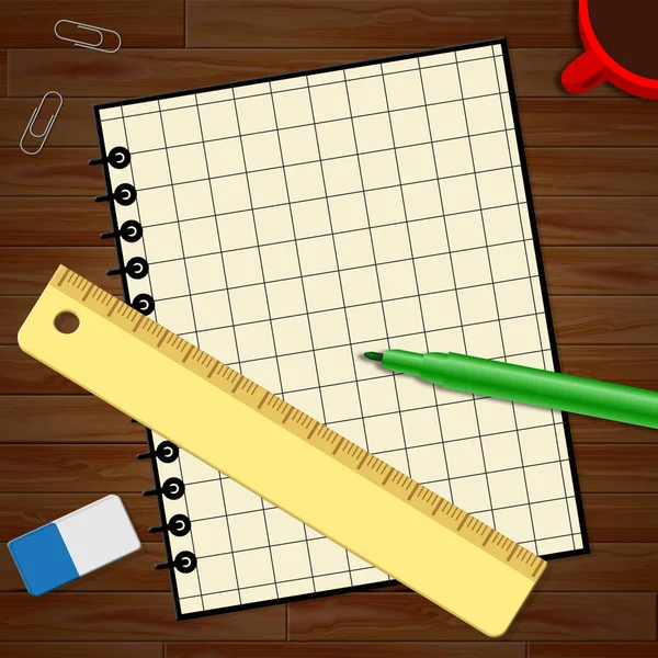 Blank Notebook with Copyspace Shows Empty 3d Illustration — стоковое фото