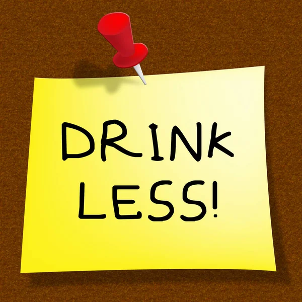 Drink Less Meaning Stop Drinking 3d Illustration — Stock Photo, Image