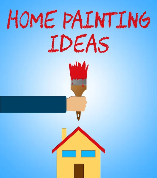 Huis schilderij ideeën tonen huis schilderen 3d illustratie — Stockfoto