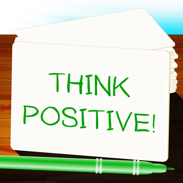 Denke positive Bedeutung optimistische Gedanken 3d Illustration — Stockfoto
