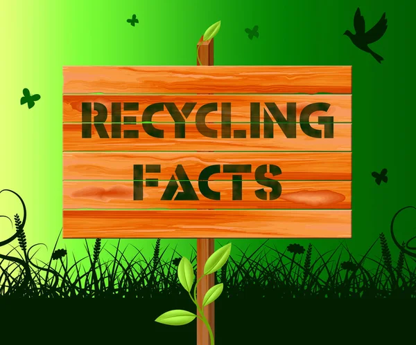 Hechos de reciclaje Mostrando información de reciclaje Ilustración 3d —  Fotos de Stock