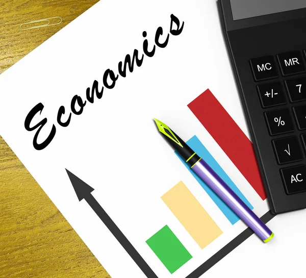 Ekonomia wykres pokazuje podatkowych i Ekonomizacja ilustracja 3d — Zdjęcie stockowe