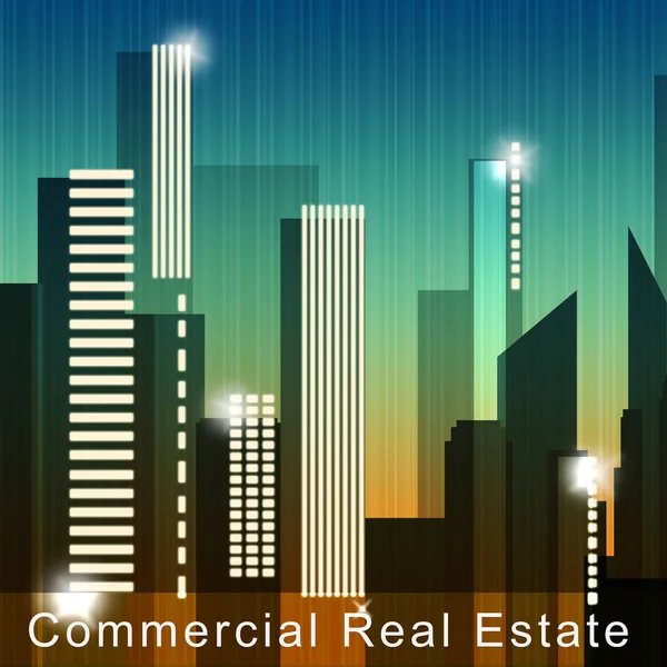 Commercial Real Estate Means Property Sale 3d Illustration — Stock Photo, Image