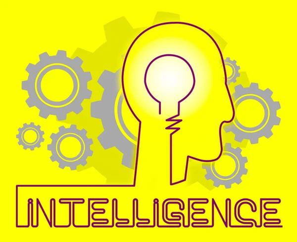 Intelligence Cogs Represents Intellectual Capacity And Acumen — Stock Photo, Image