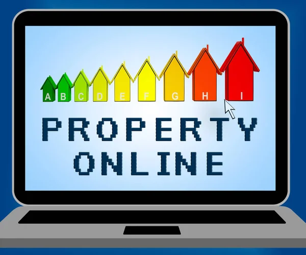 Property Online Representing Real Estate 3d Illustration — Stock Photo, Image