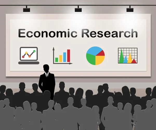 Investigación económica significa análisis económico Ilustración 3d —  Fotos de Stock