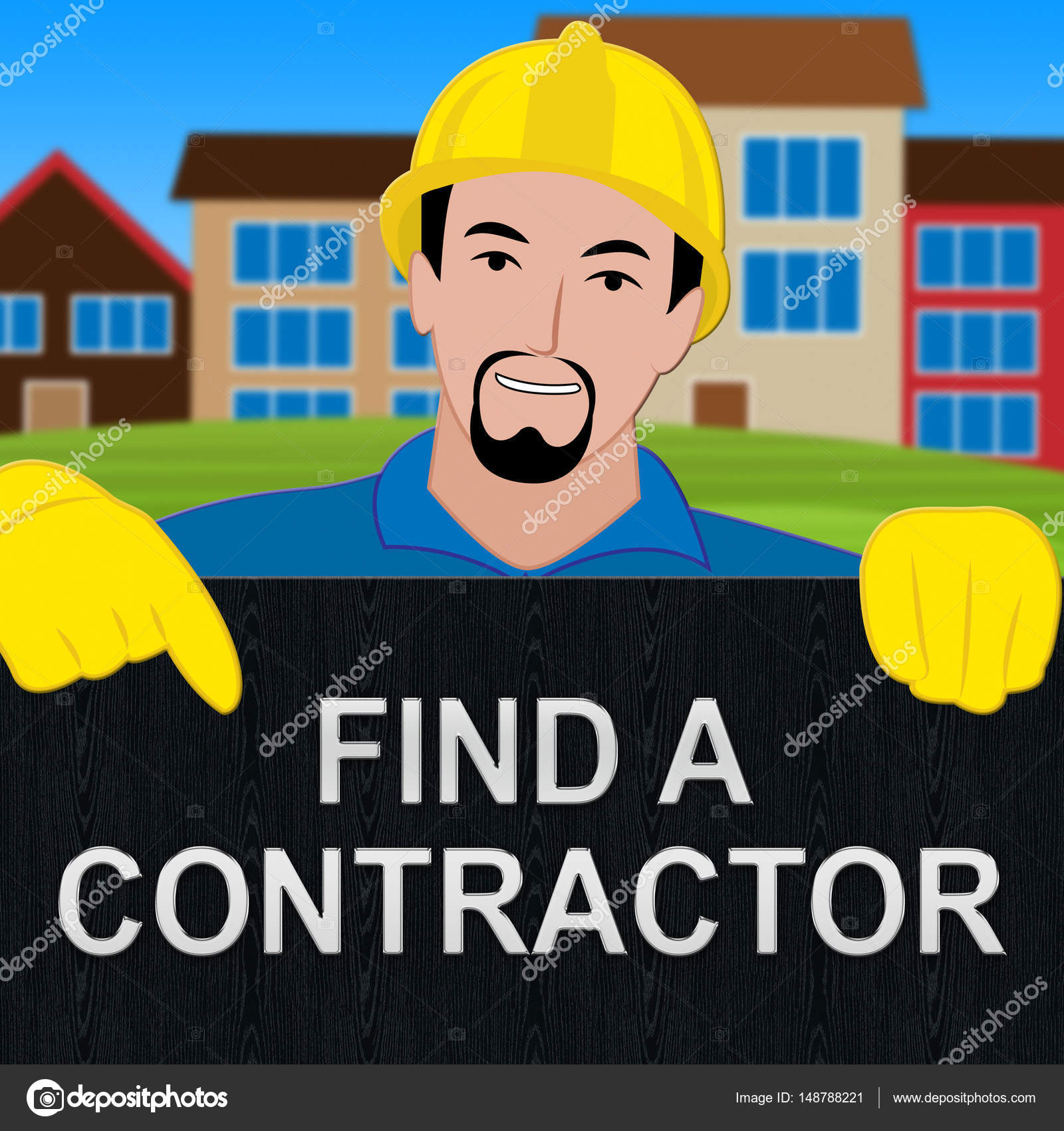 Find A Contractor >> Find A Contractor Shows Finding Builder 3d Illustration Find A Contractor >> Find A Contractor Shows Finding Builder 3d Illustration