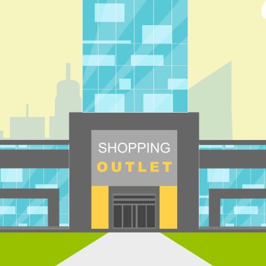 Outlet alışveriş 3d çizim alışveriş perakende gösterir