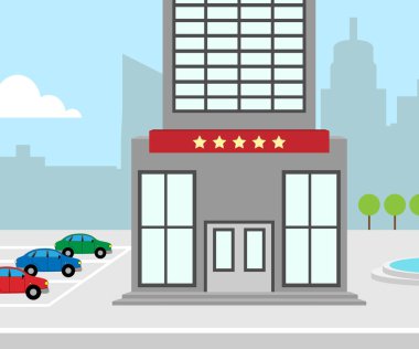 Otel tatil anlamı şehir konaklama 3d çizim