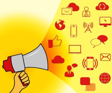 Sosyal Medya Icons 3d çizim mesajlar Online temsil eden