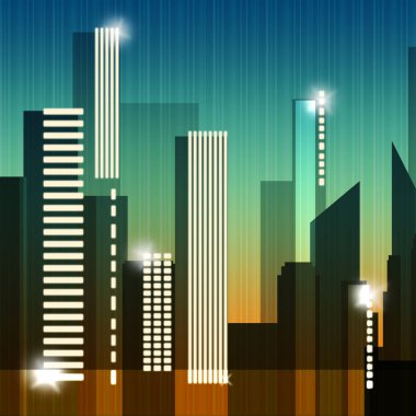 Gökdelen binalar gösterir Bina Cityscape 3d çizim
