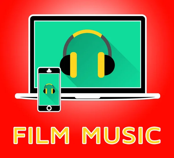 Música de cine significa película banda sonora 3d ilustración — Foto de Stock