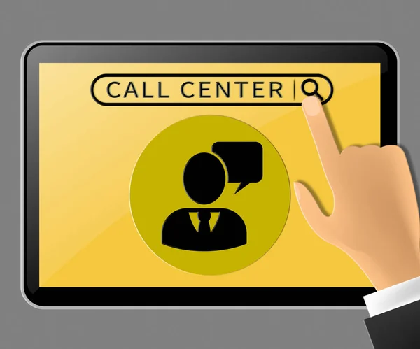 Call Center Tablet Representando o atendimento ao cliente Ilustração 3d — Fotografia de Stock