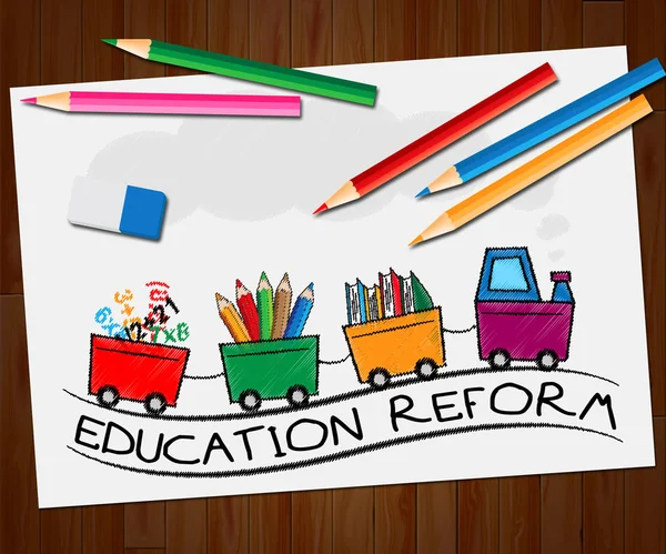 Utbildningsreformen visar ändra lärande 3d Illustration — Stockfoto