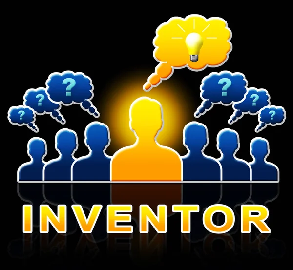 Inventor Pessoas significa inovação inventa ilustração 3d — Fotografia de Stock