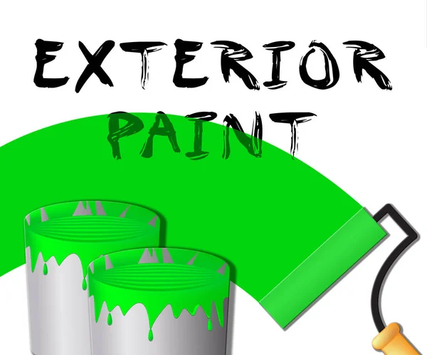 Exterior Paint Displays Outside Painting 3d Illustration — Stock Photo, Image