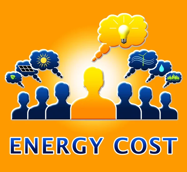 Energiekosten, die elektrische Energie zeigen 3d Illustration — Stockfoto