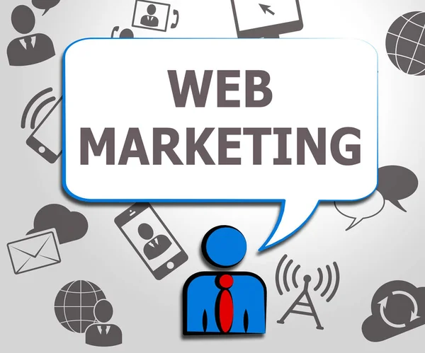 Marketing Web Significado Sem Sitios Ilustración 3d —  Fotos de Stock