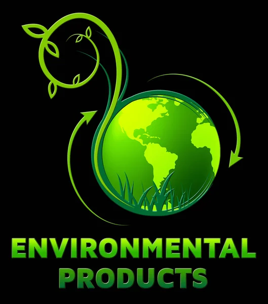 Οικολογικά προϊόντα δείχνει Eco αγαθών 3d απεικόνιση — Φωτογραφία Αρχείου