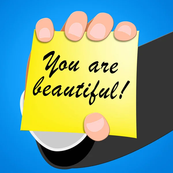 Jesteś piękna piękny oznacza ilustracja 3d — Zdjęcie stockowe