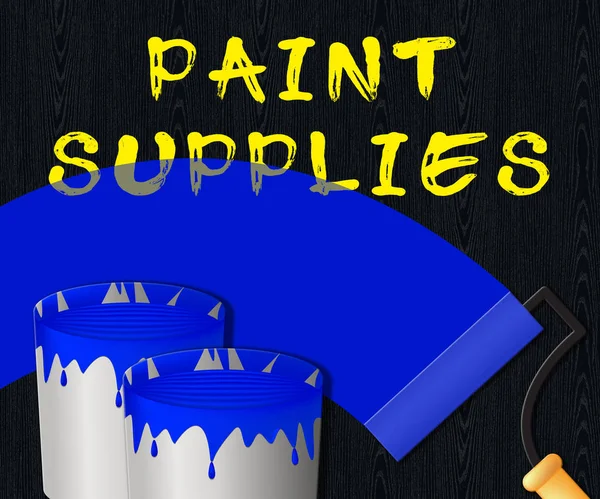 Suprimentos de pintura exibe pintura produto ilustração 3d — Fotografia de Stock