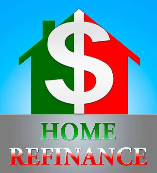 Ev eşitlik gösterilen Refinance Mortgage 3d çizim — Stok fotoğraf
