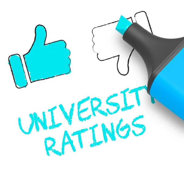 University Ratings Shows Approved Universities 3d Illustration — Stock Photo, Image