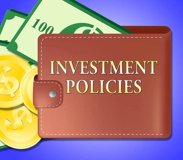 Investment Policies Means Investing System 3d Illustration — Stock Photo, Image