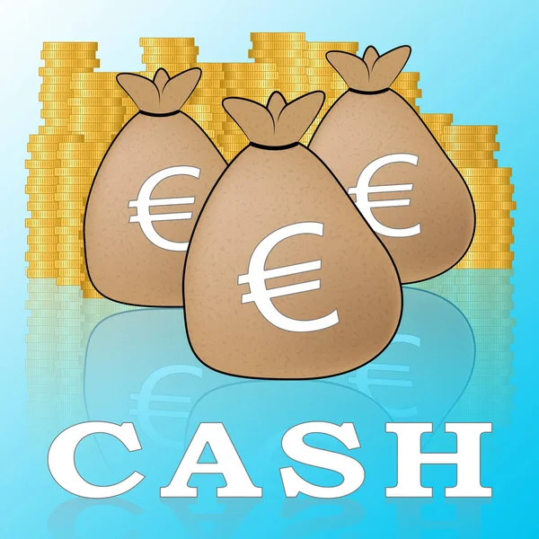 Euro Cash signifie monnaie européenne Illustration 3d — Photo