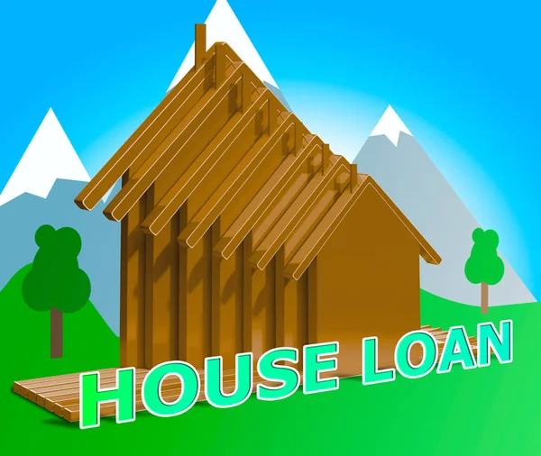 House Loans Means Home Borrowing Repayments 3d Illustration — Stock Photo, Image