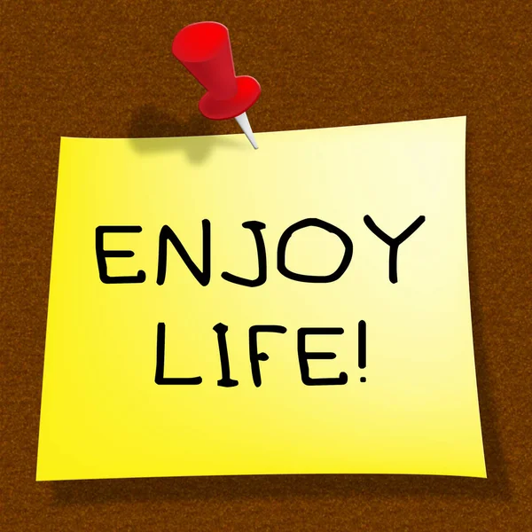 Enjoy Life Representing Cheerful Living 3d Illustration — Stock Photo, Image