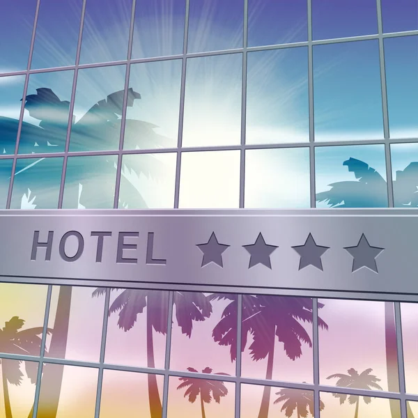 Hotel Alojamiento Mostrando Vacaciones Vacaciones Ilustración 3D —  Fotos de Stock