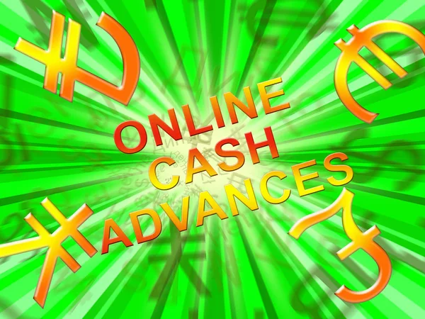 Dinheiro online avança significa empréstimo ilustração 3d — Fotografia de Stock