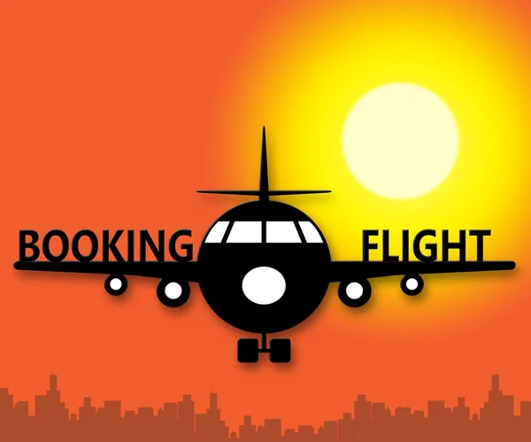 Prenotazione volo Mostrando viaggio Prenotazione 3d Illustrazione — Foto Stock