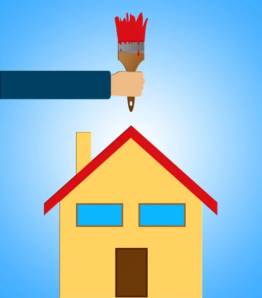 Heminredning medel hus målning 3d Illustration — Stockfoto