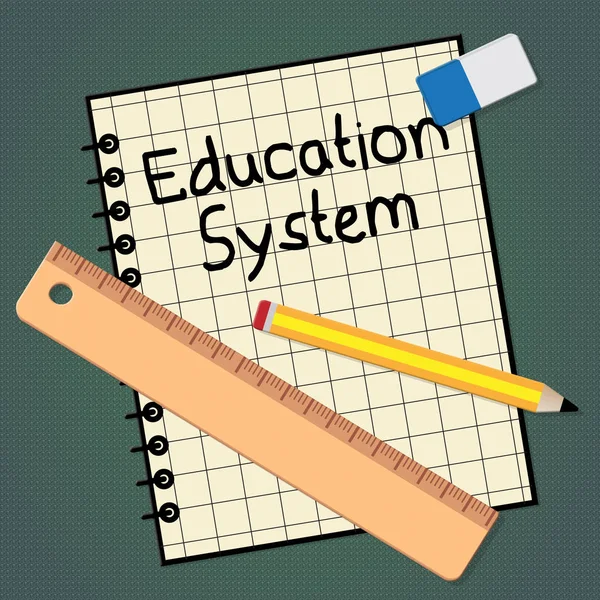 Sistem Pendidikan mewakili Organisasi Sekolah 3d Illustra — Stok Foto